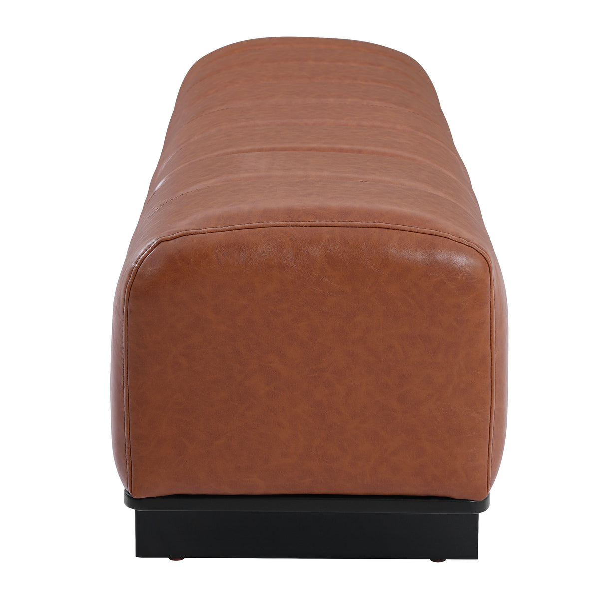 The Langford Upholstered Dining Bench — Saddle Brown