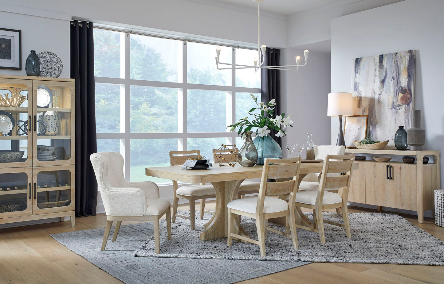 Somerset - Trestle Dining Table - Butternut and Omari Natural