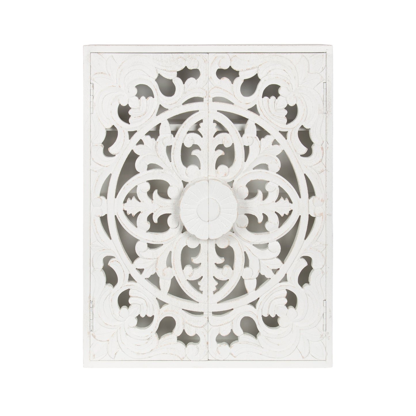 Saanvi Carved Wood Wall Cabinet
