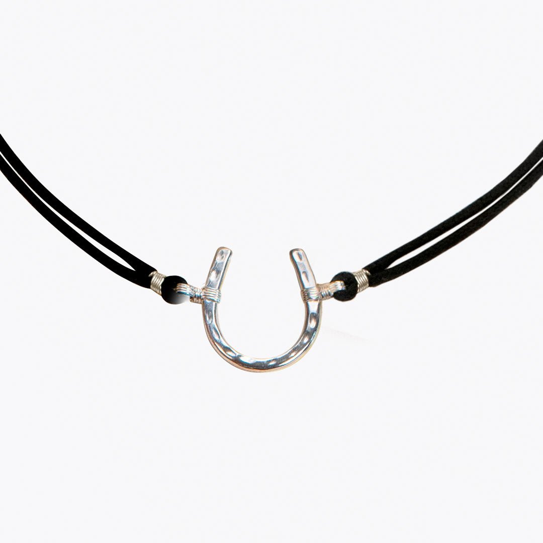 Devlin - Horseshoe Necklace w/ Double Cord in Silver