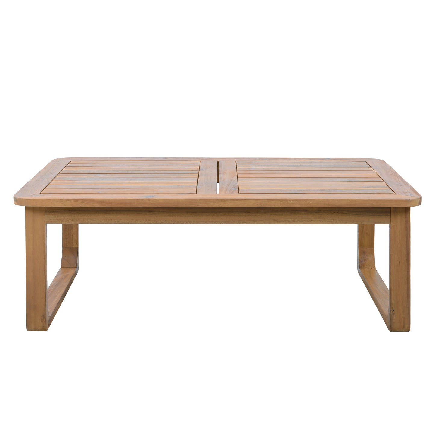 Outdoor Patio Set Modern Minimalist 3 Seater Daybed and Teak Finish Coffee Table