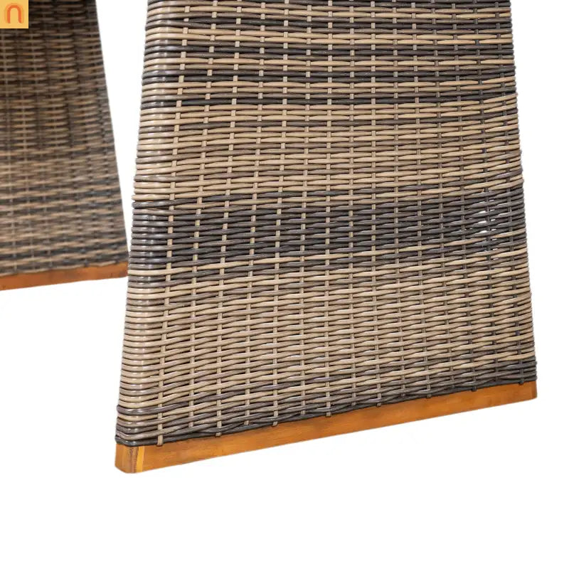 Dining Table Teak Finish Acacia Wood Outdoor for Four