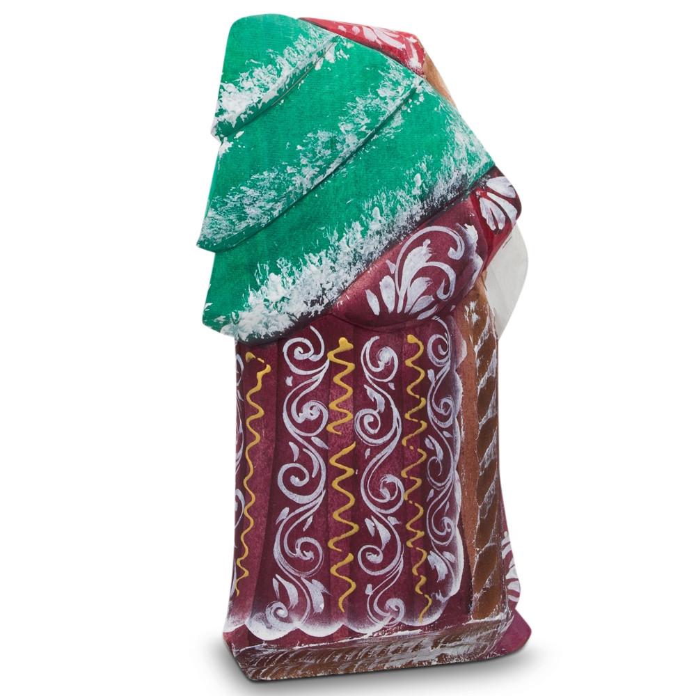 Hand Carved Wooden Santa Figurine 4.75 Inches