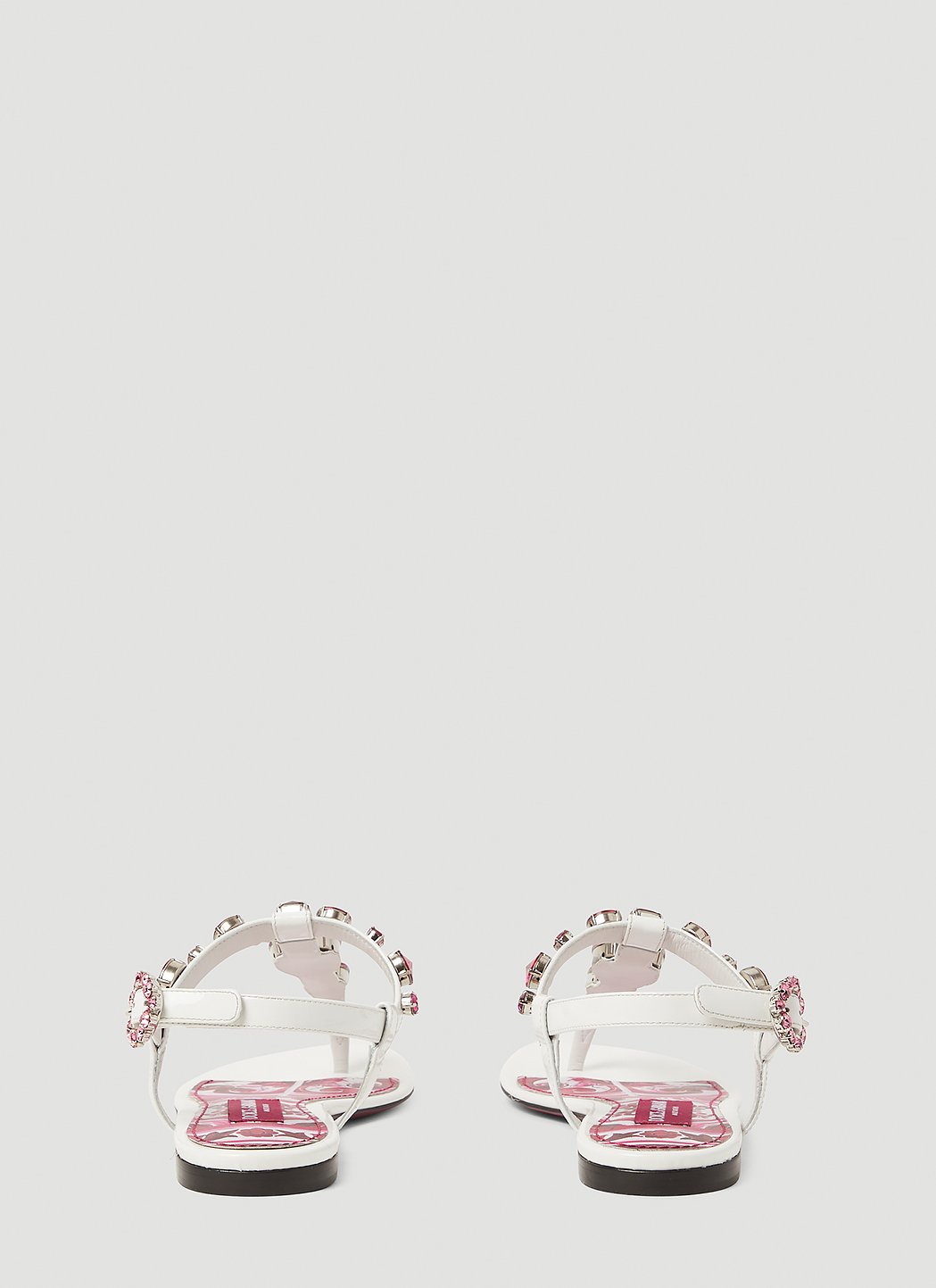 Dolce & Gabbana Crystal Majolica Flat Sandals – Made in Italy