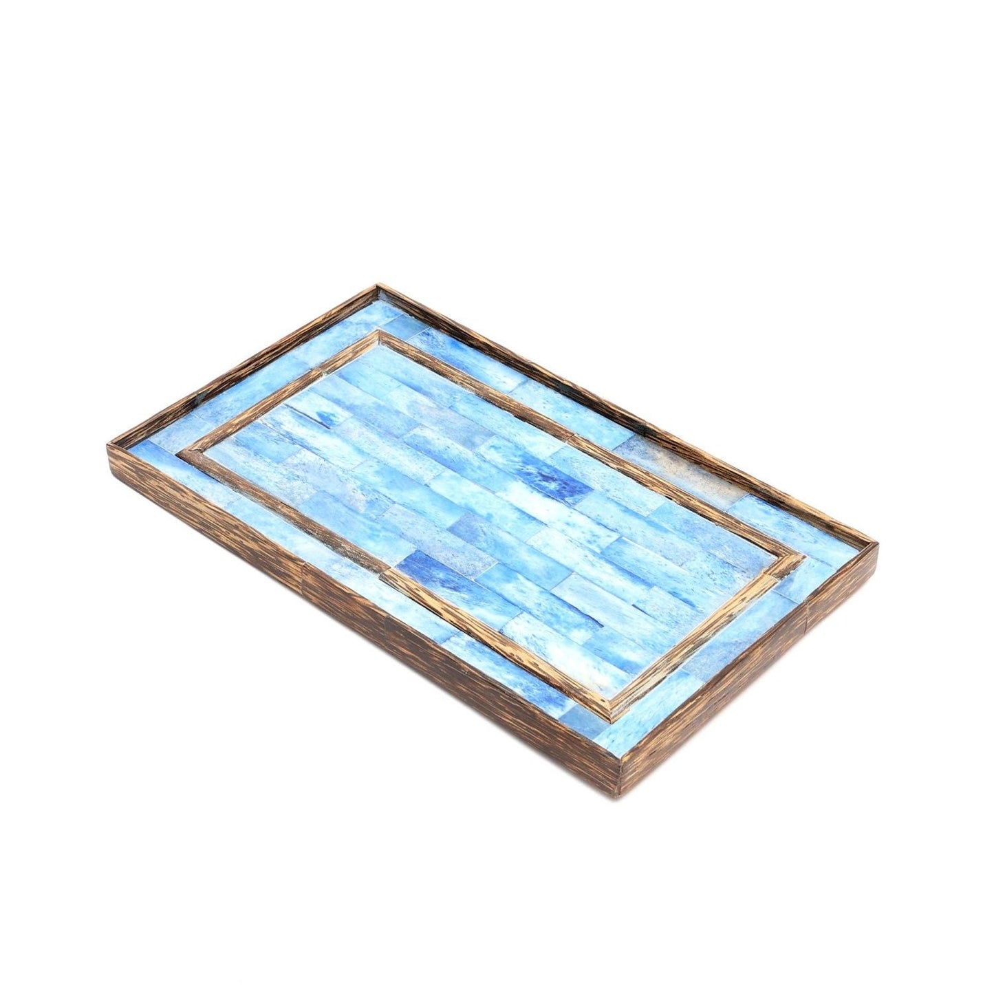 Ribaldi Handmade Bone Inlaid Wooden Tray/Décor & Serving Tray - 12X7.25X0.8"