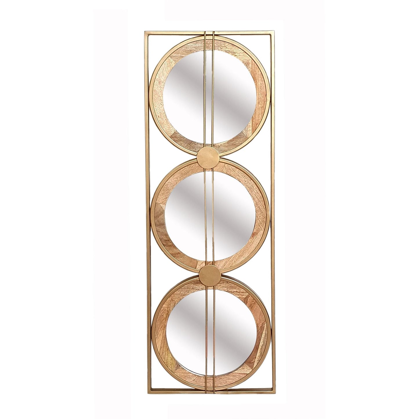 Adelaide 3 Piece Wall Mirror in Gold Rectangular Frame, 40"x14"