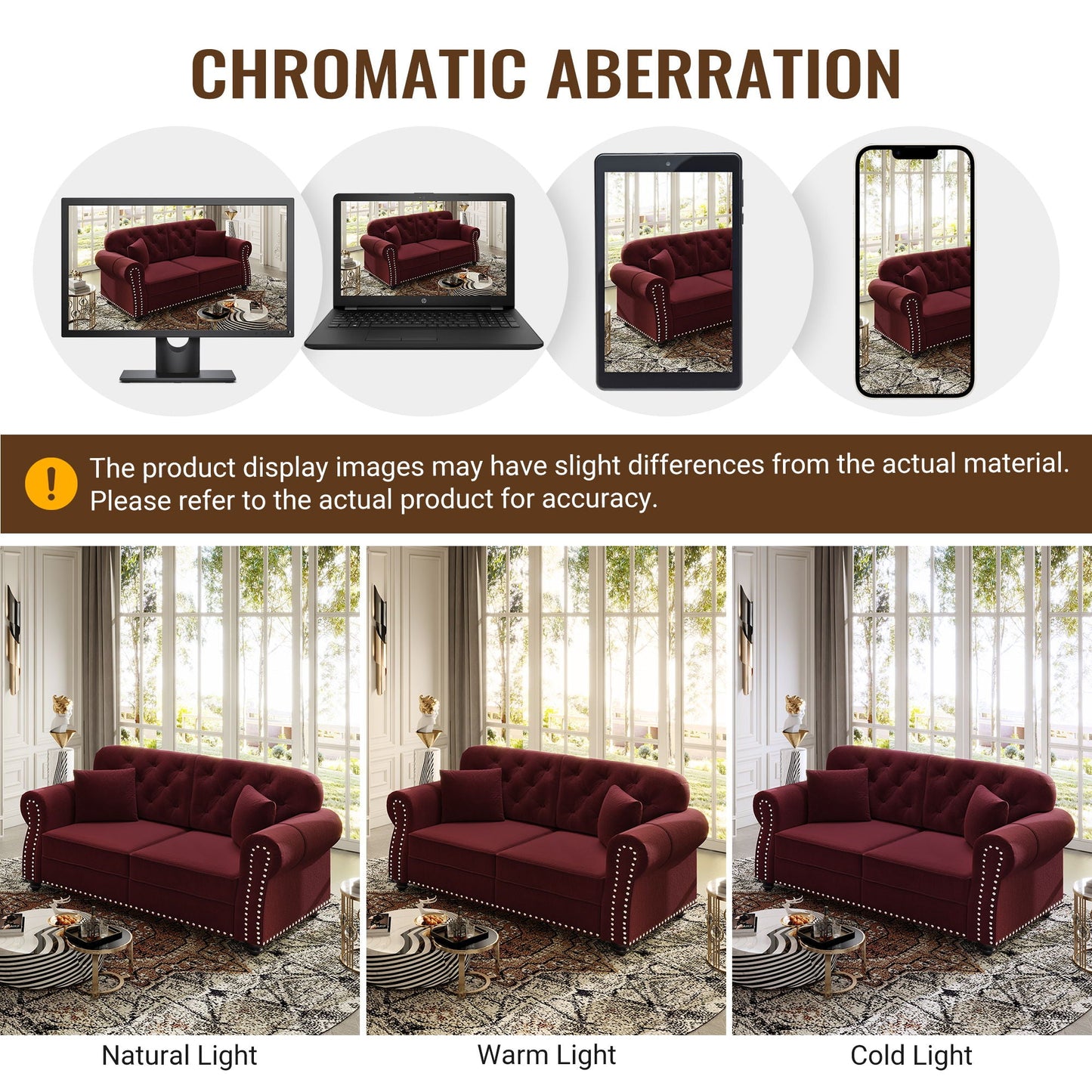Upholstered Sofa Set With Nailhead Trim And Rolled Armrests, Includes Pillows