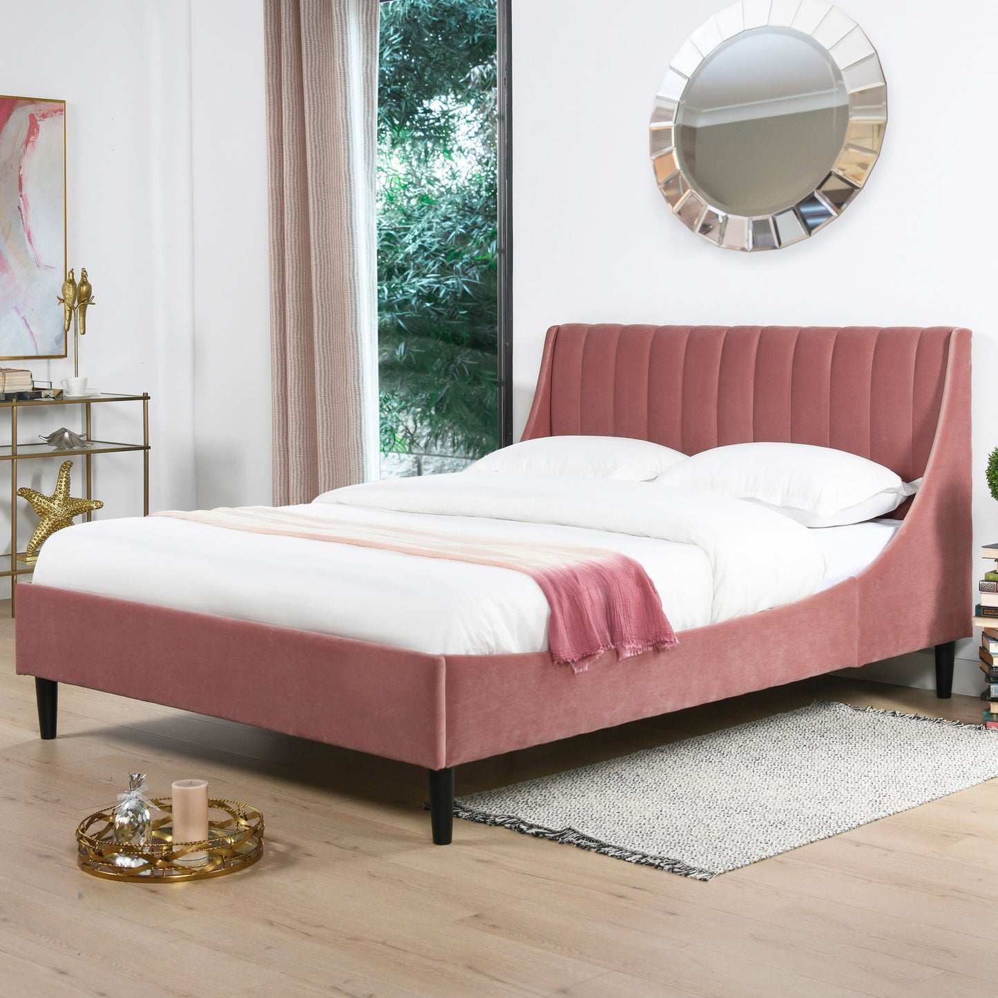 Aspen - Vertical Tufted Modern Headboard Platform Bed Set