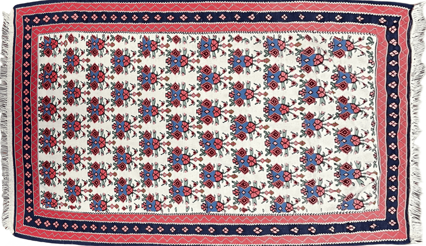 3x5 Vintage Kurdish Senneh Kilim Rug 3 x 5 Heirloom Rug Flatweave Antique Rug Playroom Rug Collectible Rug Beige Kilim