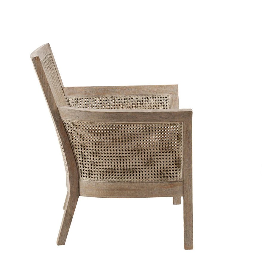 The Ashbourne Reclaimed Oak Cane Accent Chair