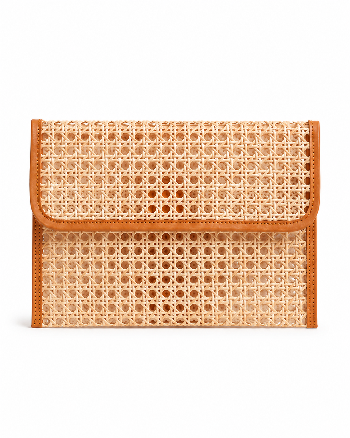 Eva Leather and Rattan Clutch