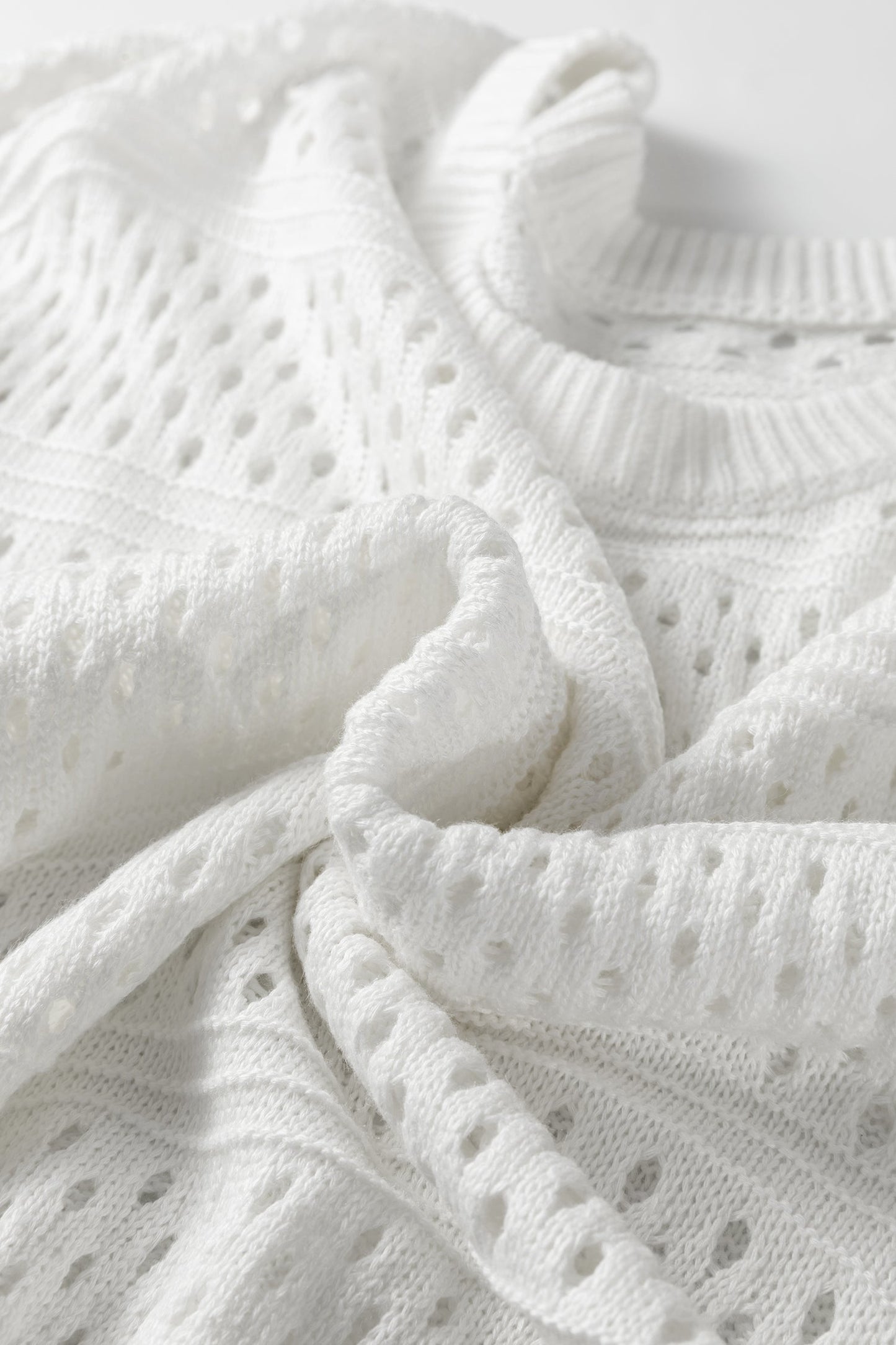 Rayna Out White Open Knit Dolman Sweater