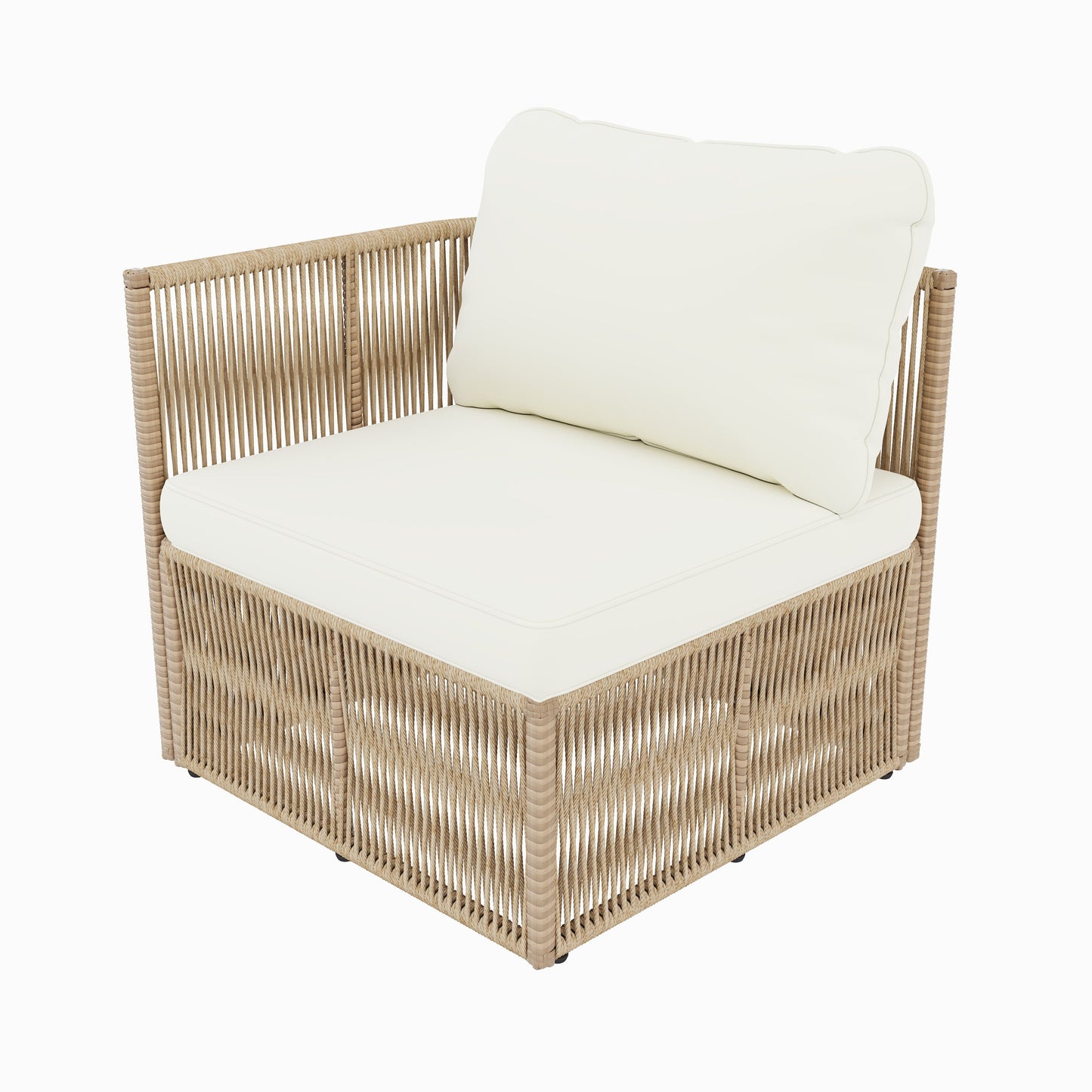 Outdoor Patio Set Rattan Dark Beige Iron Frame Conversation Sofa