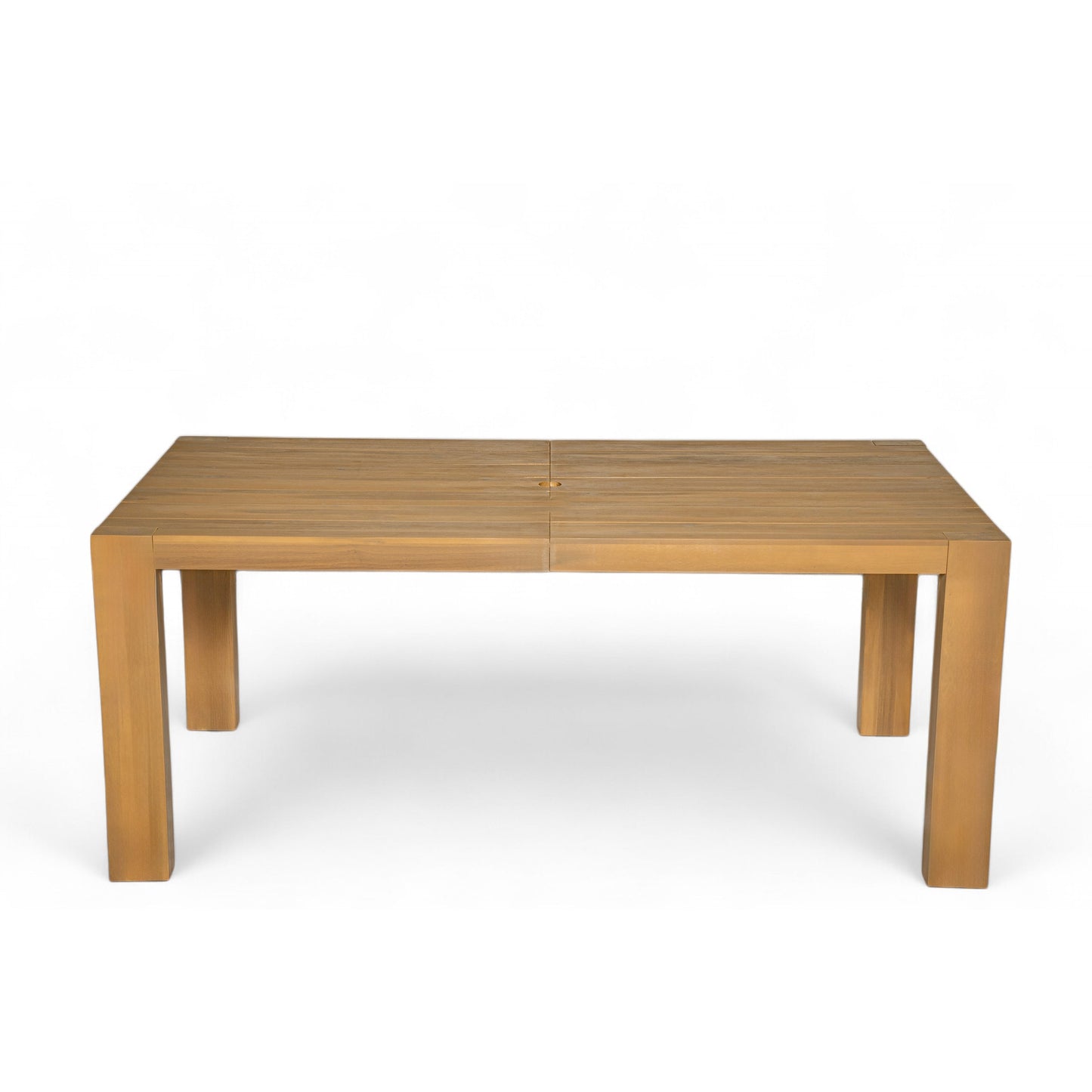 Patio Set Rectangle Light Teak with Removable Cushions for 6 72.8 Inch Table