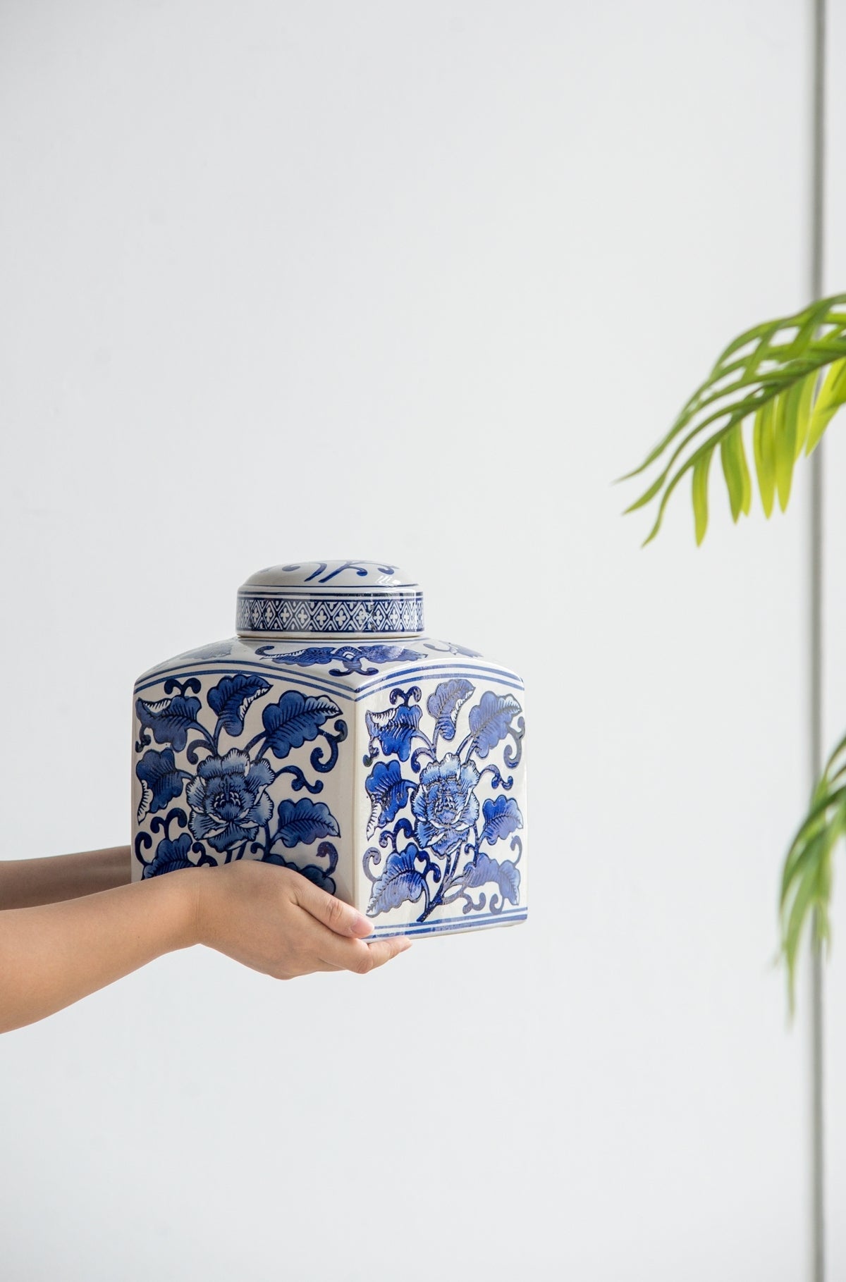 The Ming Garden Blue & White Canister — 8"