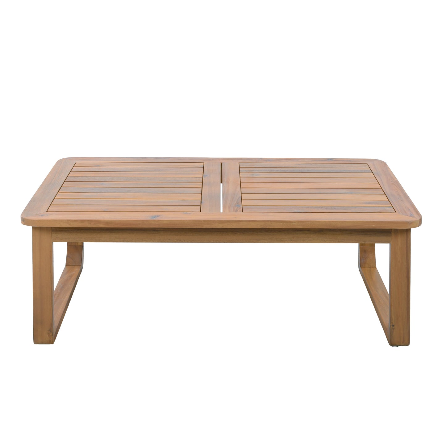Outdoor Patio Set Modern Minimalist 3 Seater Daybed and Teak Finish Coffee Table