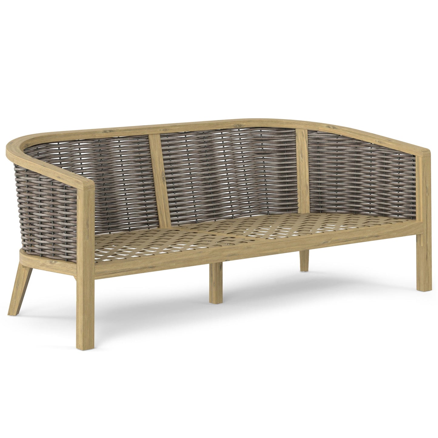 Ashcroft Outdoor Woven Acacia Sofa | Garden Pavilion Collection | Bay & Bridle