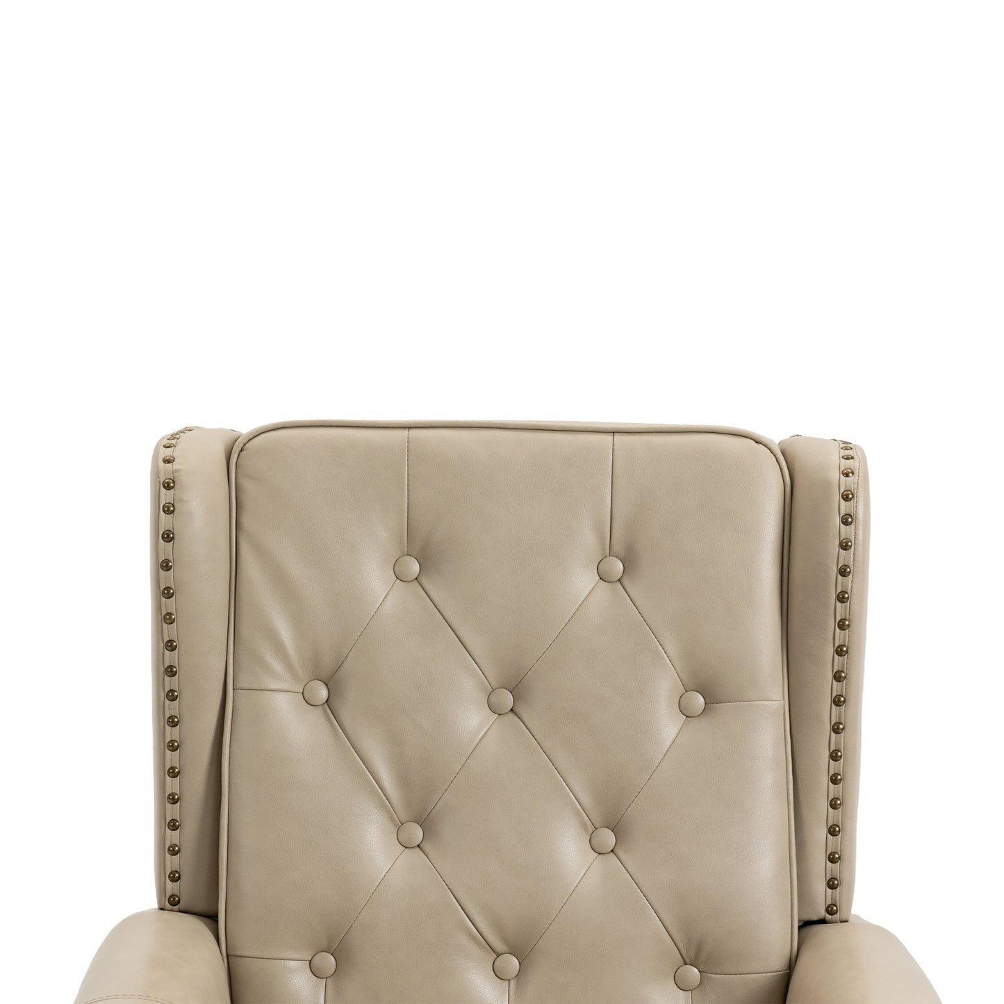 Accent Lounge Chair PU Leather Camel Rubber Wood Legs Sinuous Springs 250 LB