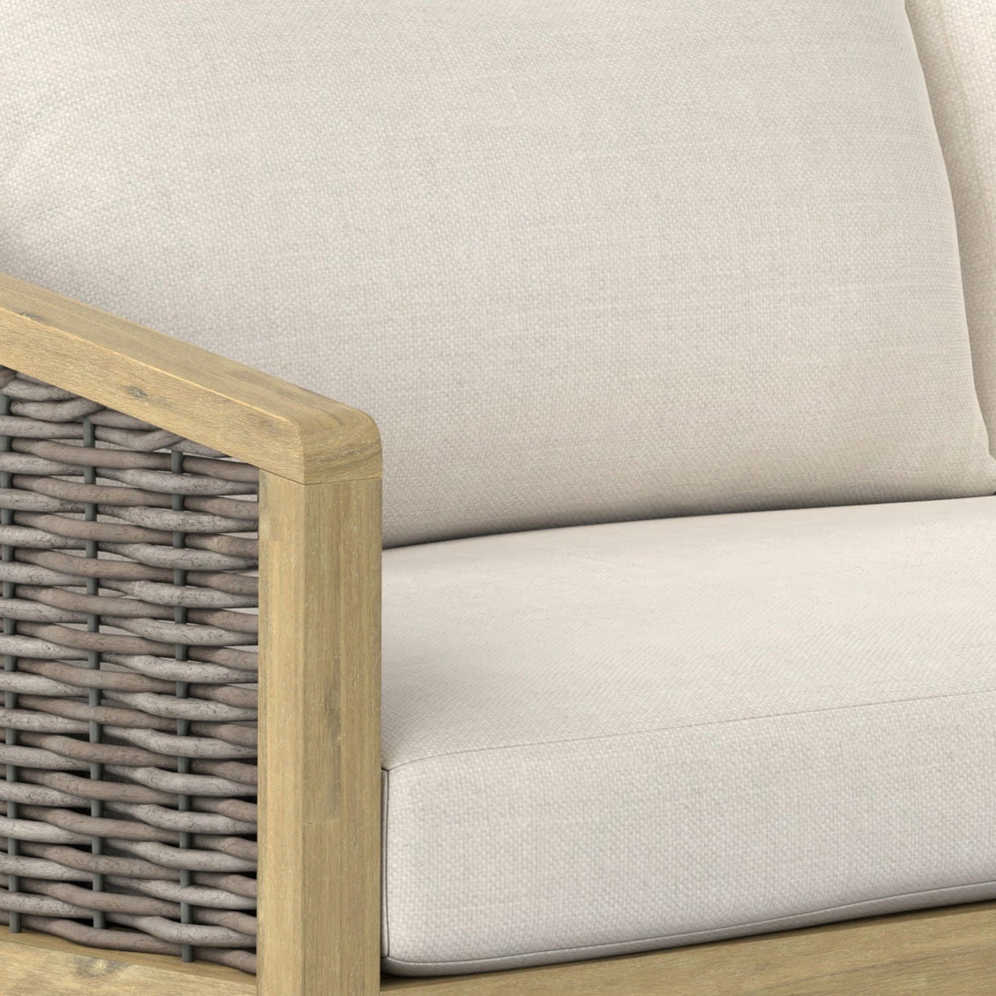 Ashcroft Outdoor Woven Acacia Sofa | Garden Pavilion Collection | Bay & Bridle