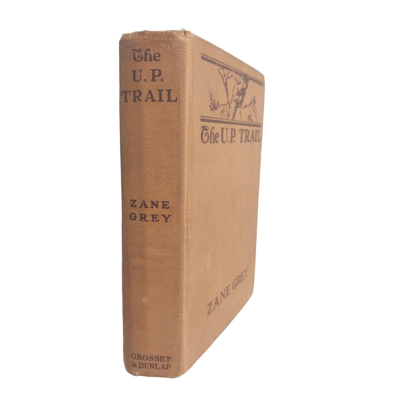 Antique 1918 The U.P. Trail Hardcover Novel by Zane Grey | Classic Western Fiction Book