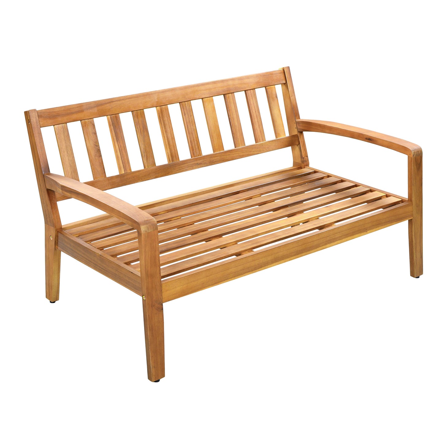 Outdoor Patio Set Modern Teak Acacia Wood with Beige Cushions