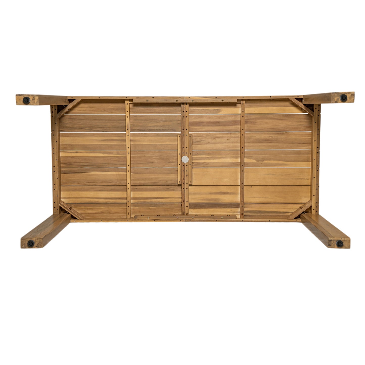 Patio Set Rectangle Light Teak with Removable Cushions for 6 72.8 Inch Table