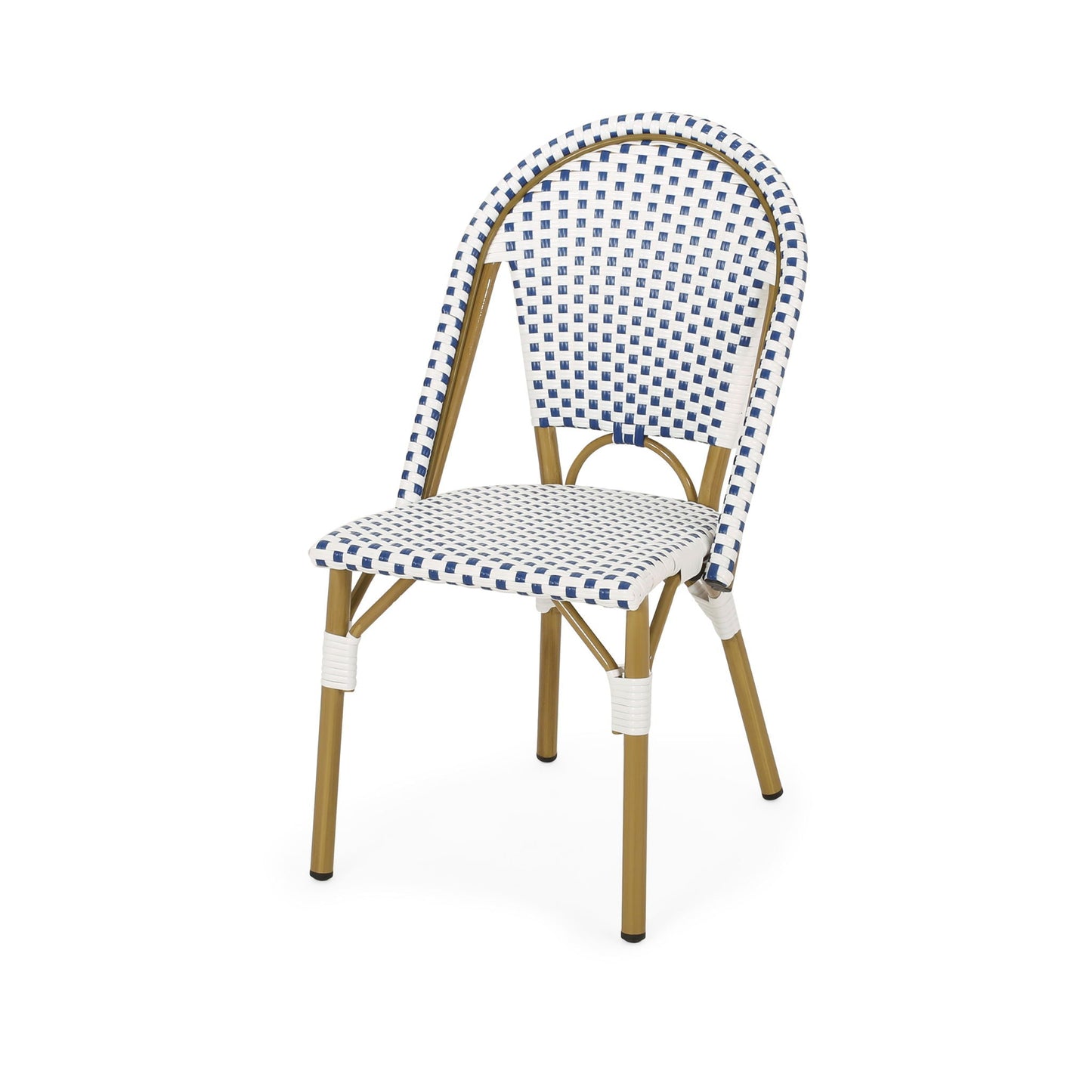 Outdoor Rattan And Aluminum French Bistro Chairs Set