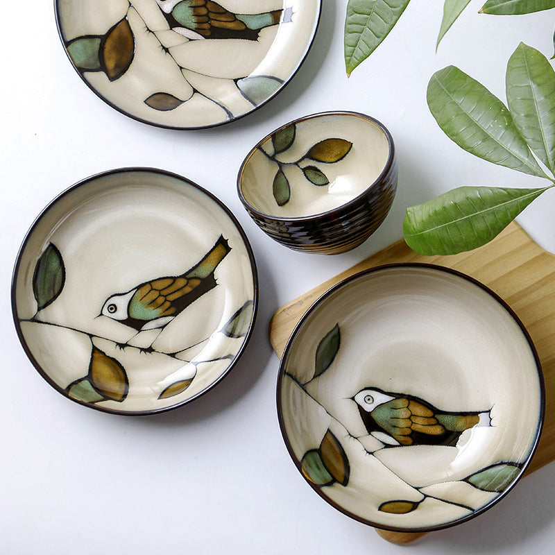 The Kyoto Garden Ceramic Dinnerware Collection — Floral Kiln-Glazed Stoneware
