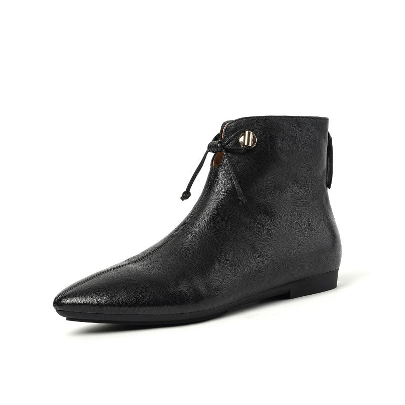 Women's Sheepskin Ankle Boots – Waterproof Soft Sole Casual Boots | Black & Brown