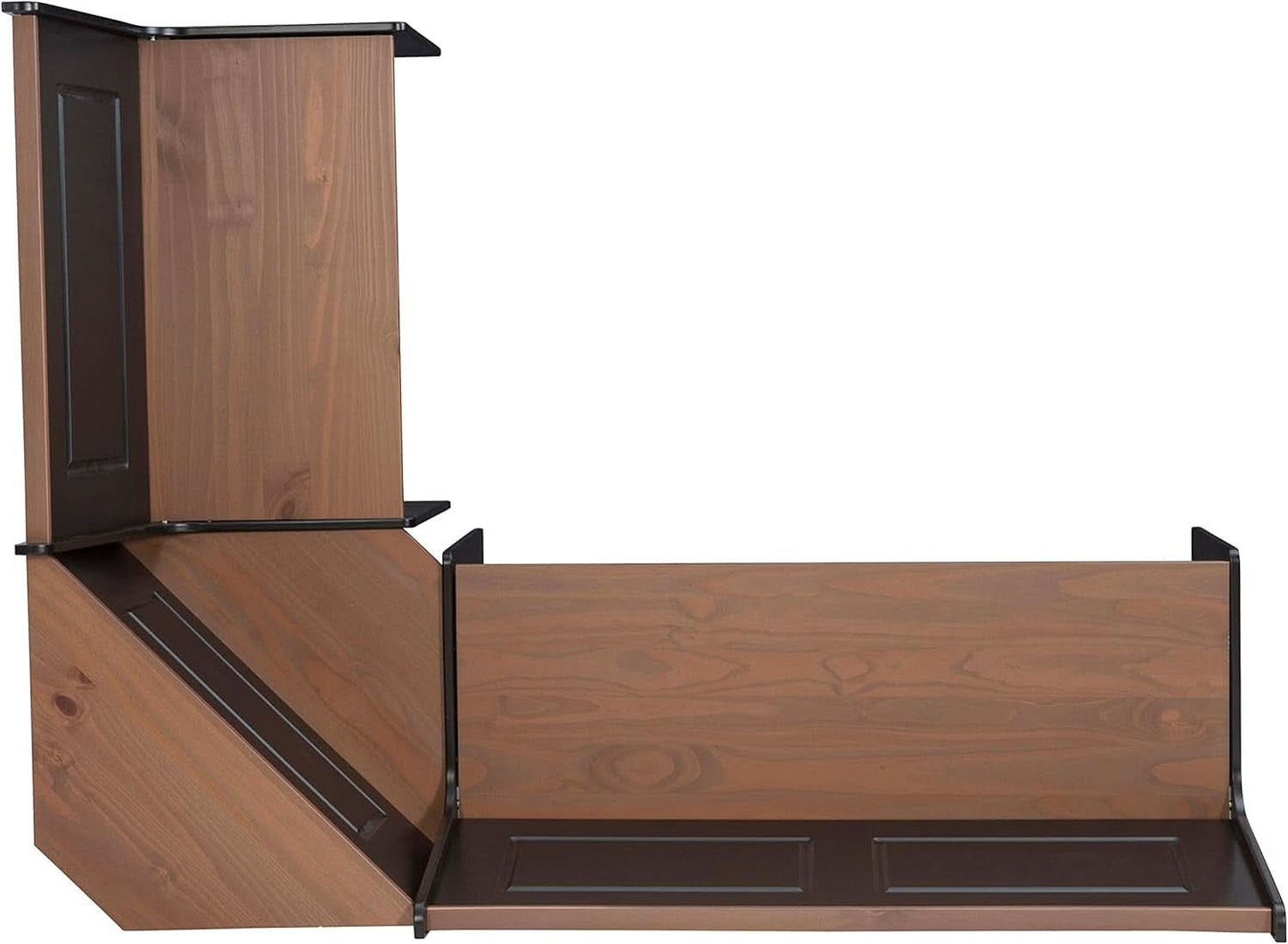 Black Pecan Five Seat Dining Set With Storage Benches