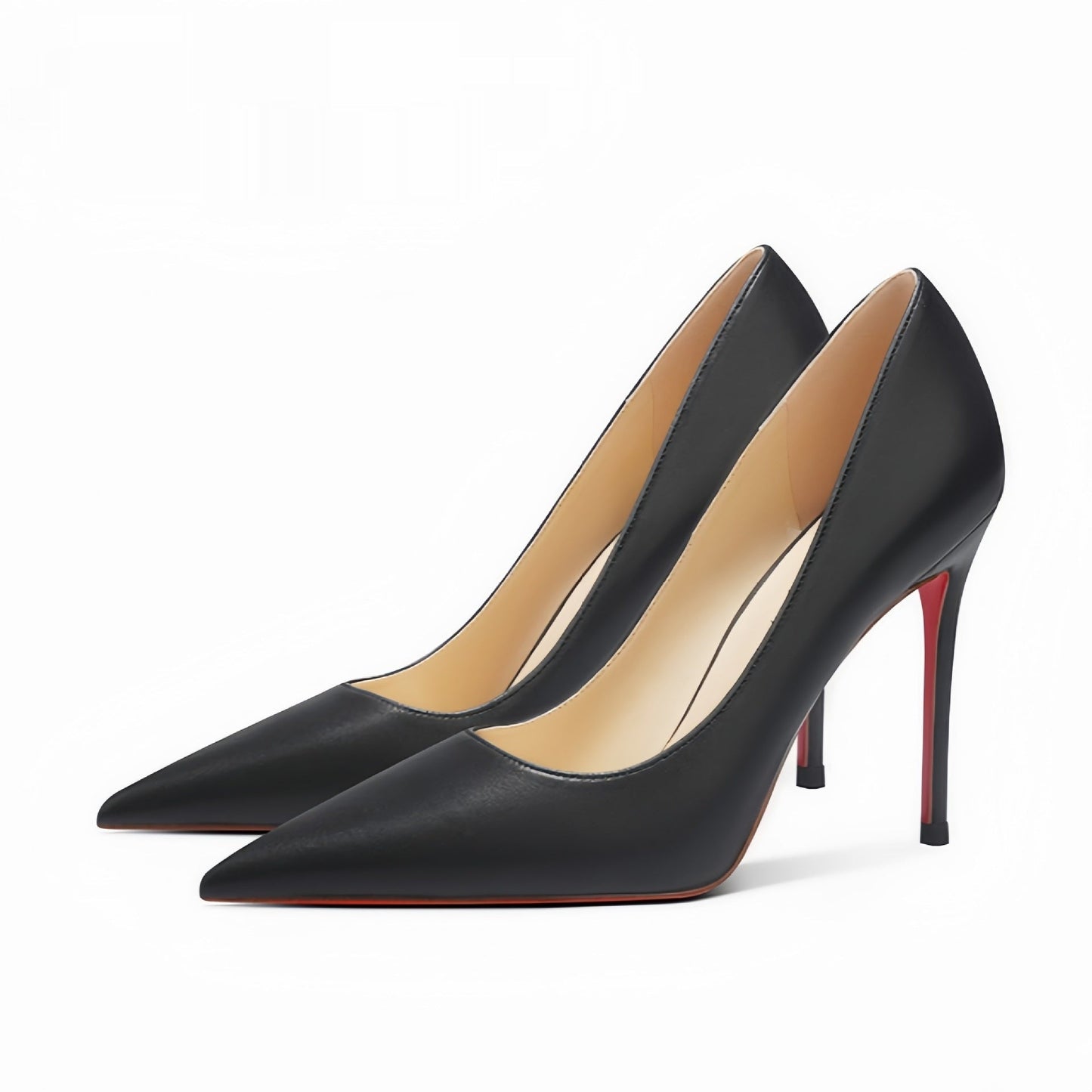Women's Pointed-Toe Sheepskin Stiletto Pumps | Slip-On Leather Heels
