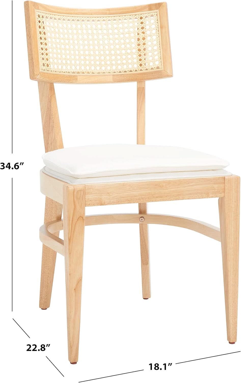 Ashford Cane Back Dining Chair with Cushioned Seat