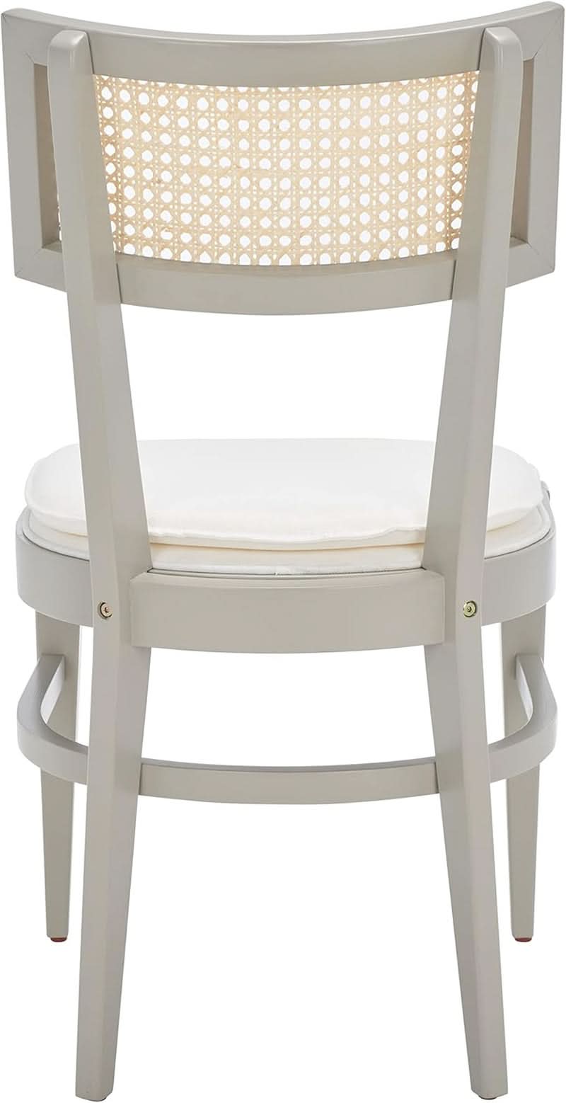 Ashford Cane Back Dining Chair – Coastal Grey Oak Dining Chair with Upholstered Seat