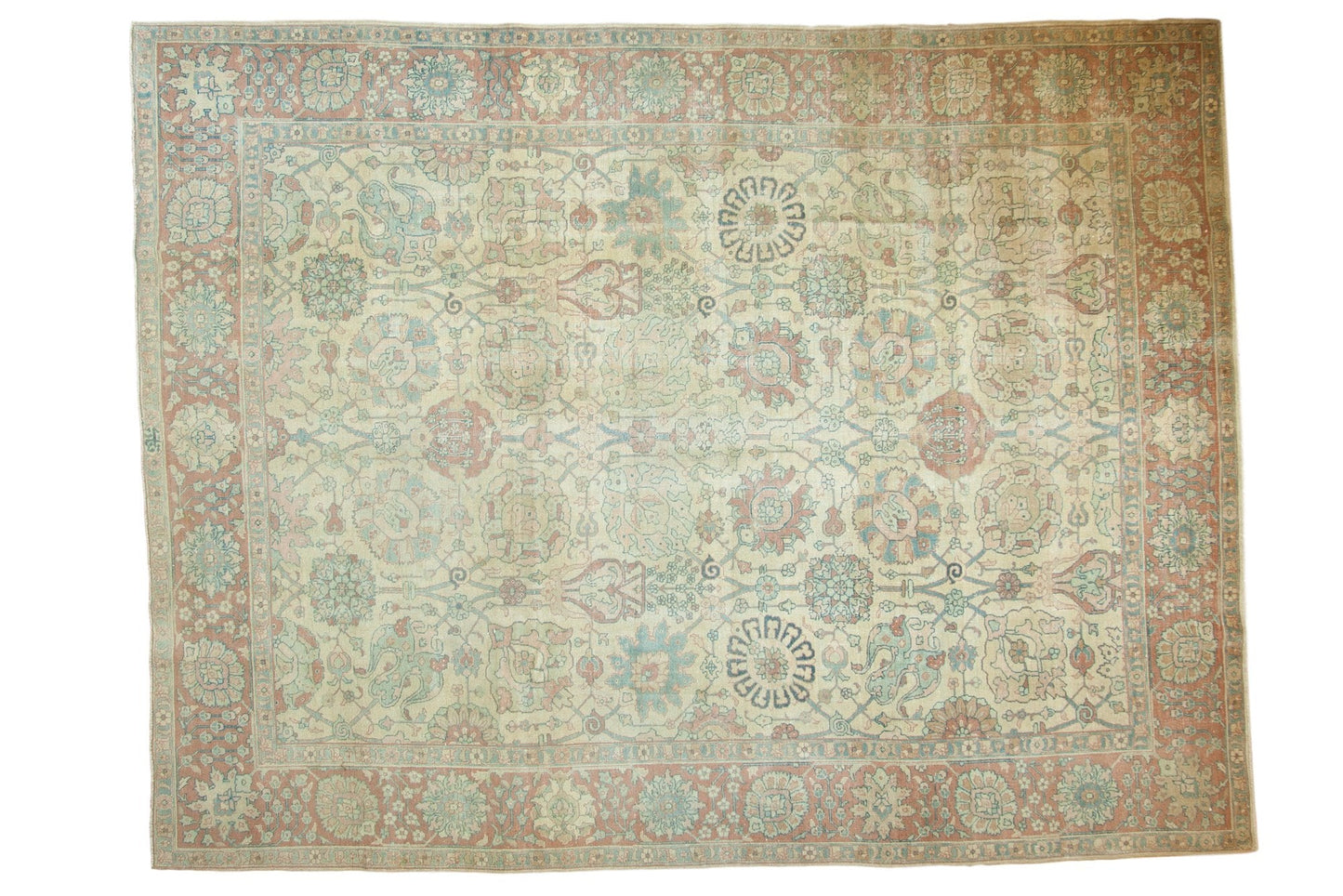 8.5x11.5 Vintage Distressed Tabriz Carpet