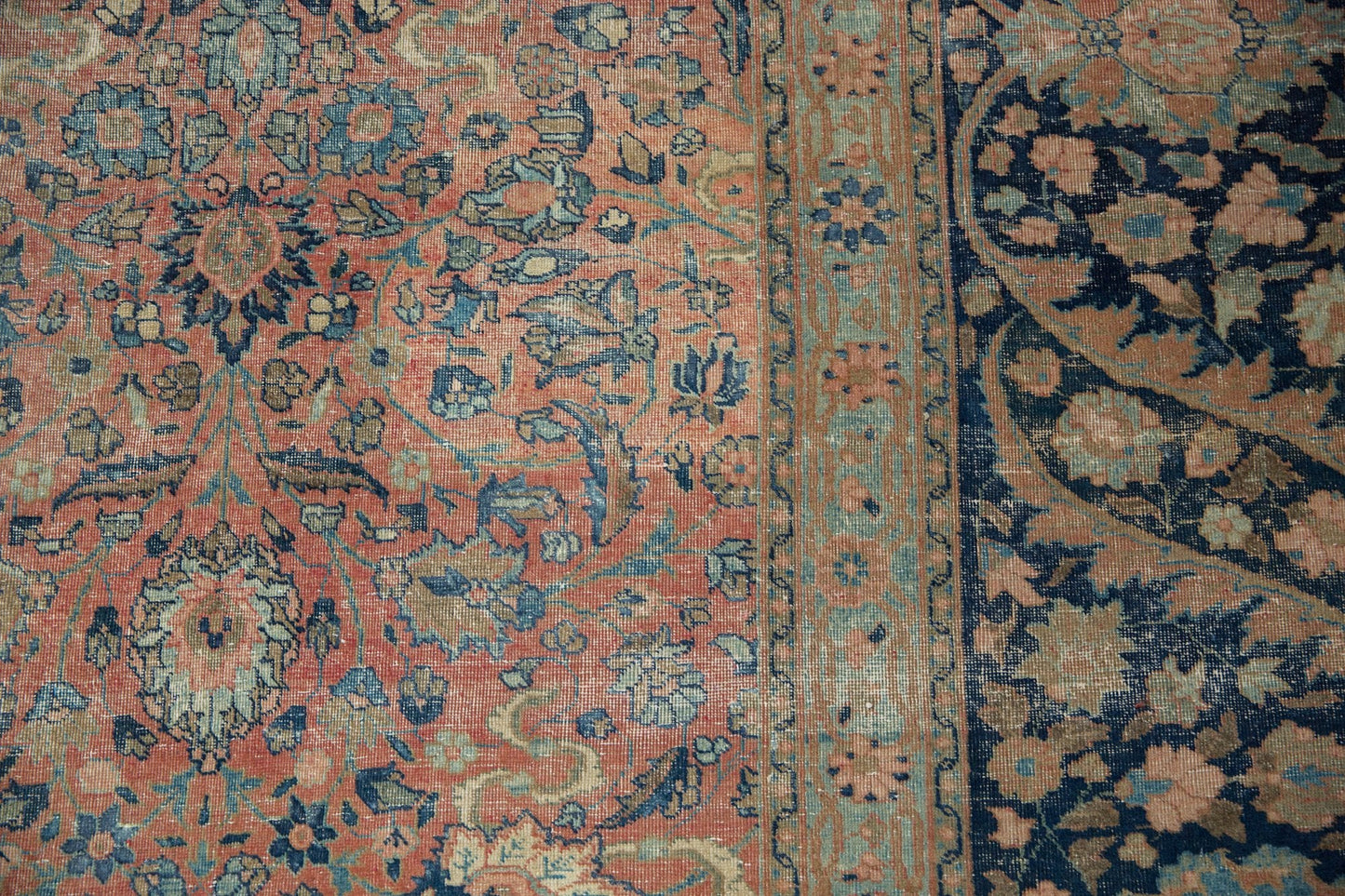 13x18 Vintage Distressed Tabriz  Carpet