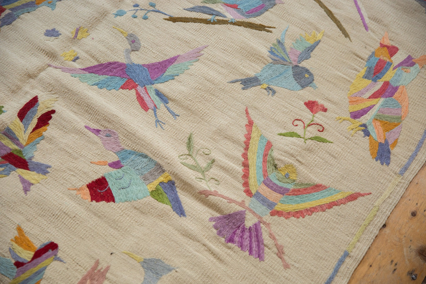 8.5x9.5 Mixed Weave Pakistani Pictorial Kilim Design Square Carpet