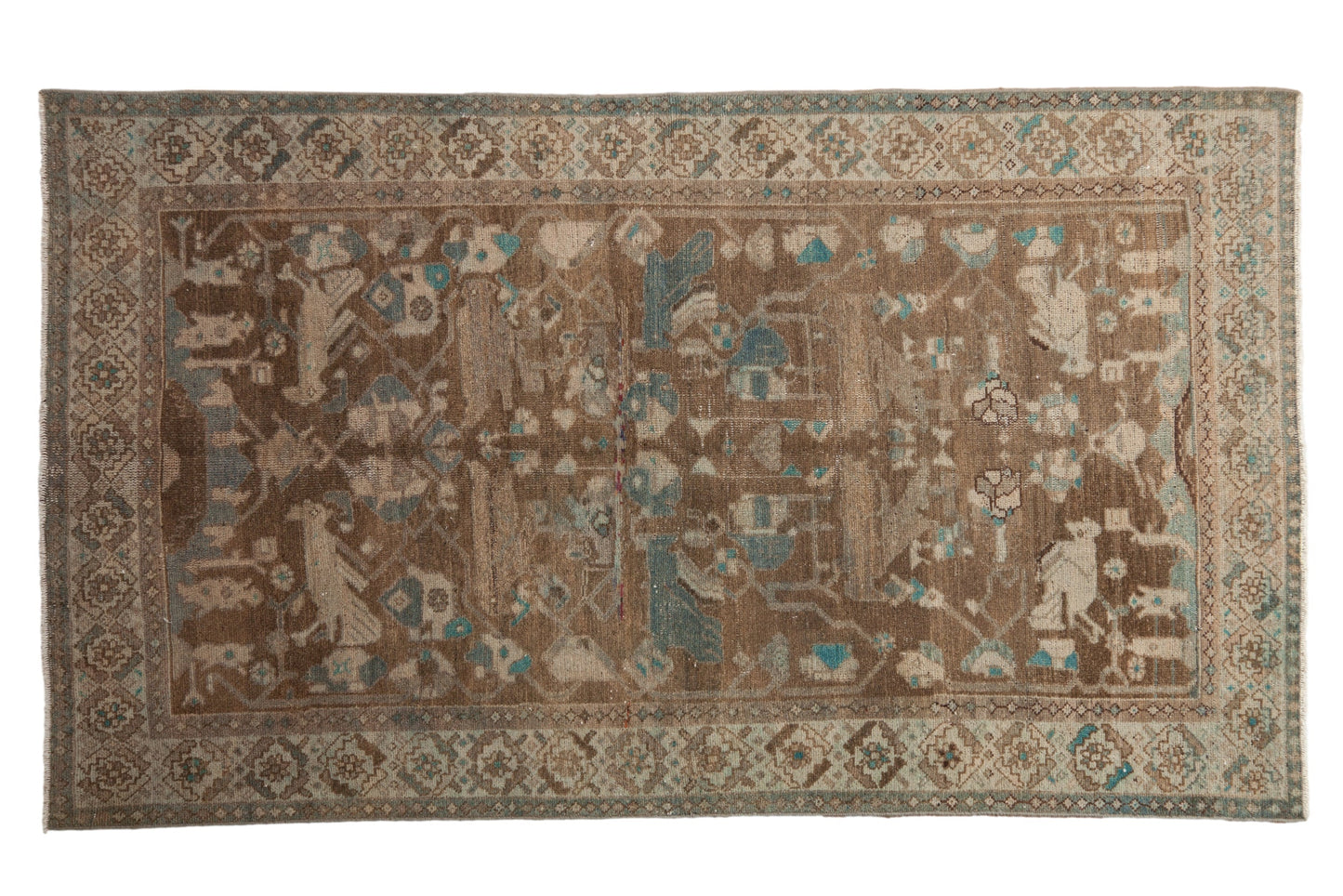4x6.5 Vintage Distressed Hamadan Rug