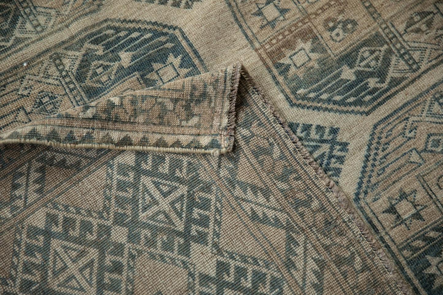 8.5x11.5 Vintage Distressed Ersari Carpet