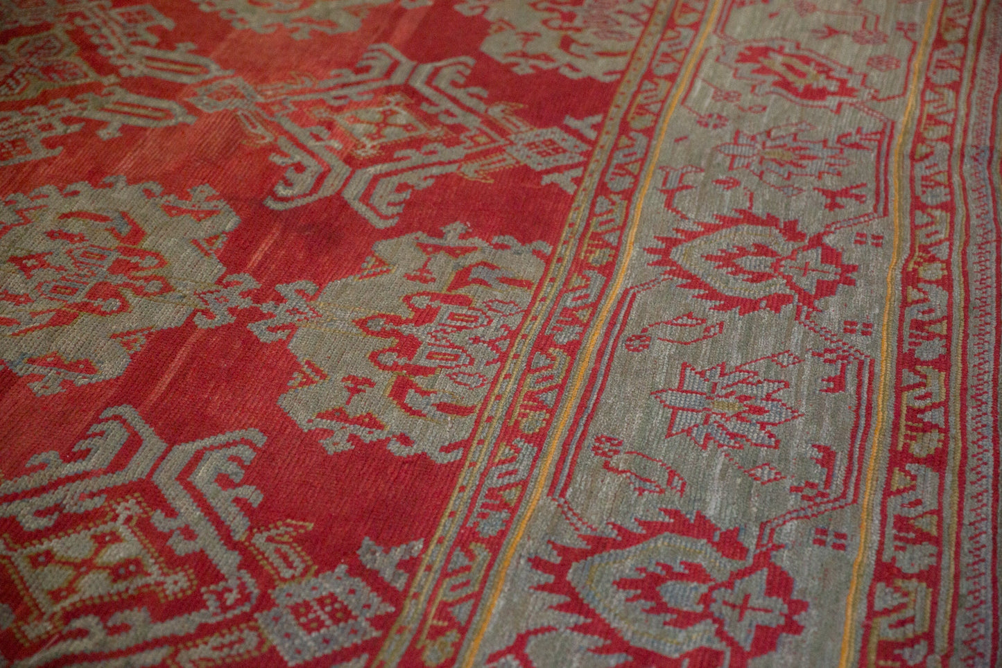 13.5x15 Antique Oushak Square Carpet