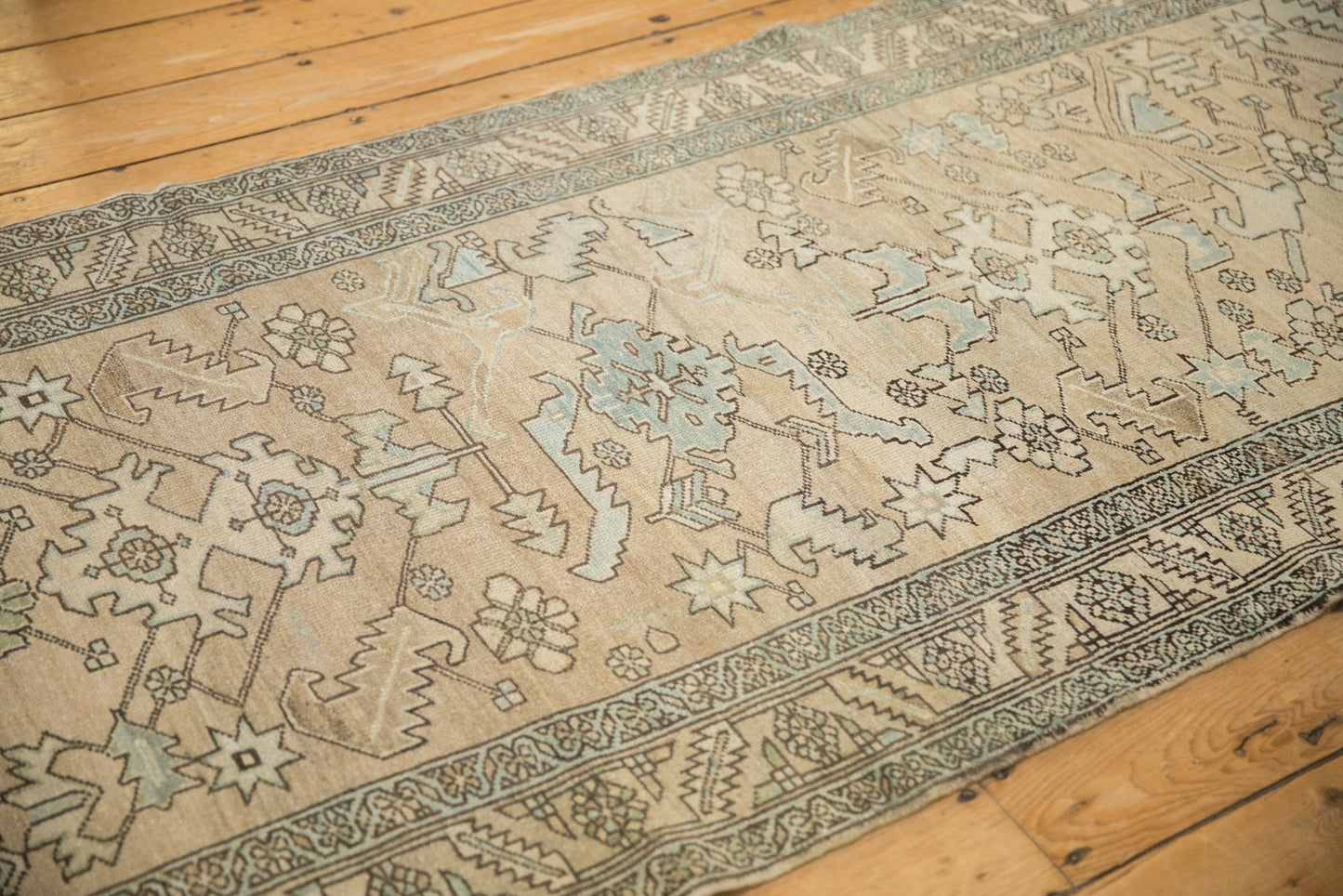 3.5x14.5 Vintage Distressed Heriz Rug Runner