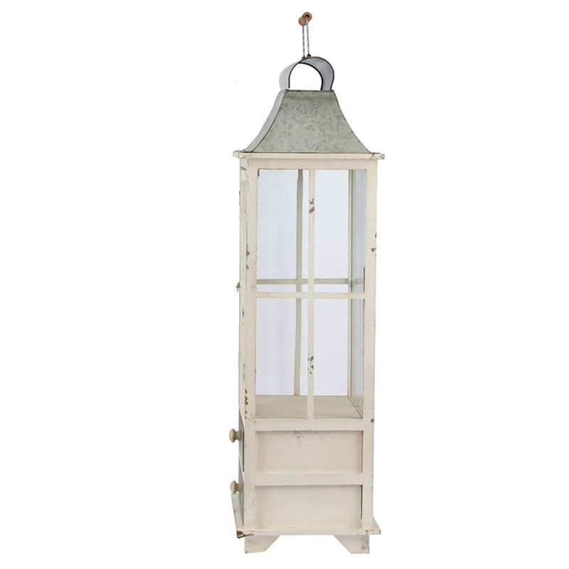 Ashford Ivory Wooden Hurricane Lantern Set