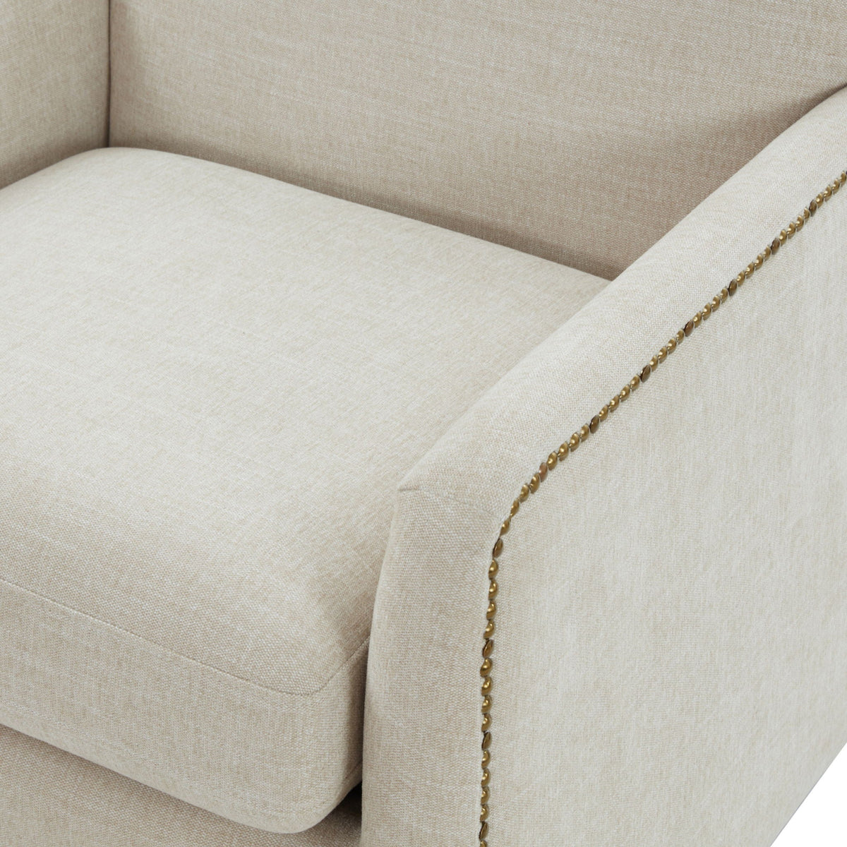 The Tolland Tailored Swivel Chair — Beige