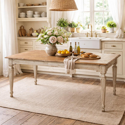 Elise Dining Table, Grey - White Glove Included