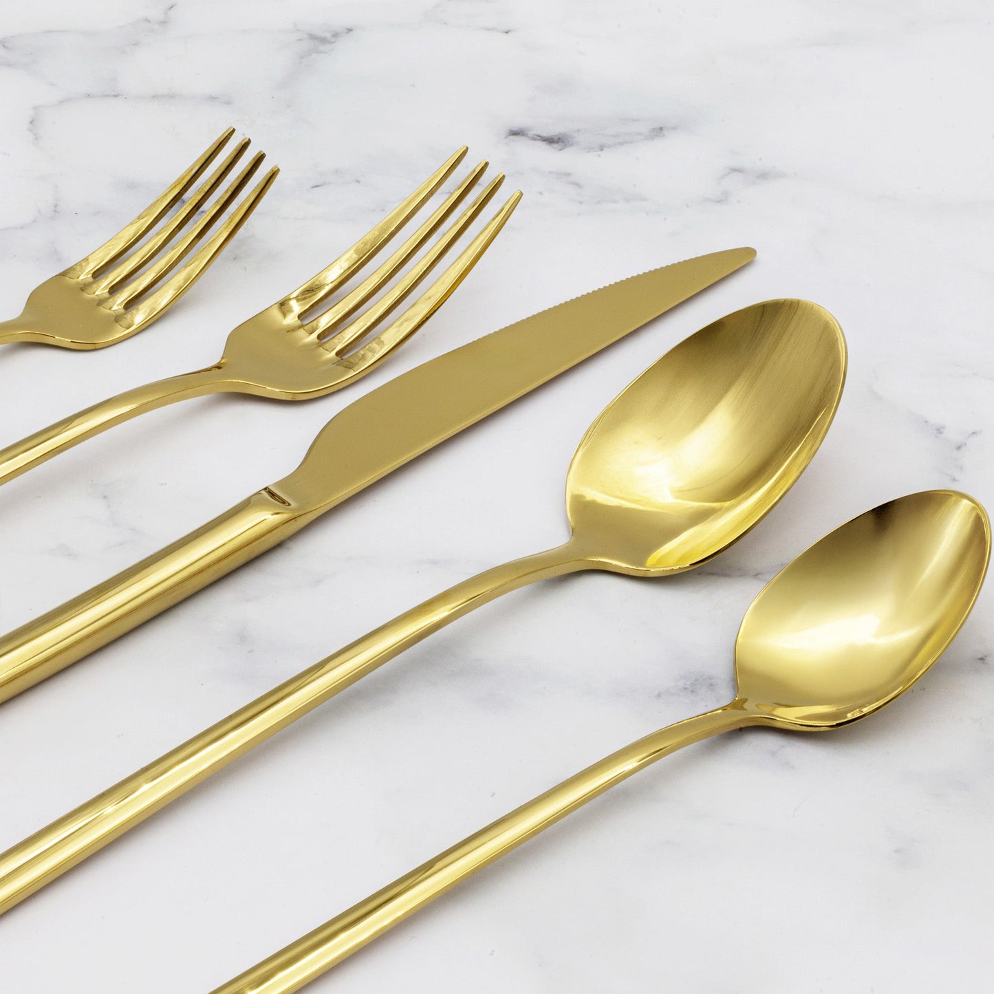 Emilia Mirror 20-Piece Flatware Set | Gold or Silver
