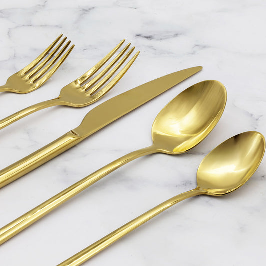 Emilia Mirror 20-Piece Flatware Set | Gold or Silver