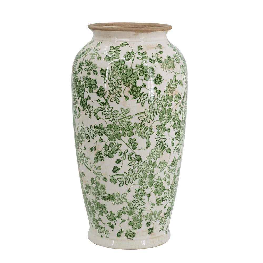 The Rose Arbor Botanical Ceramic Floor Vase