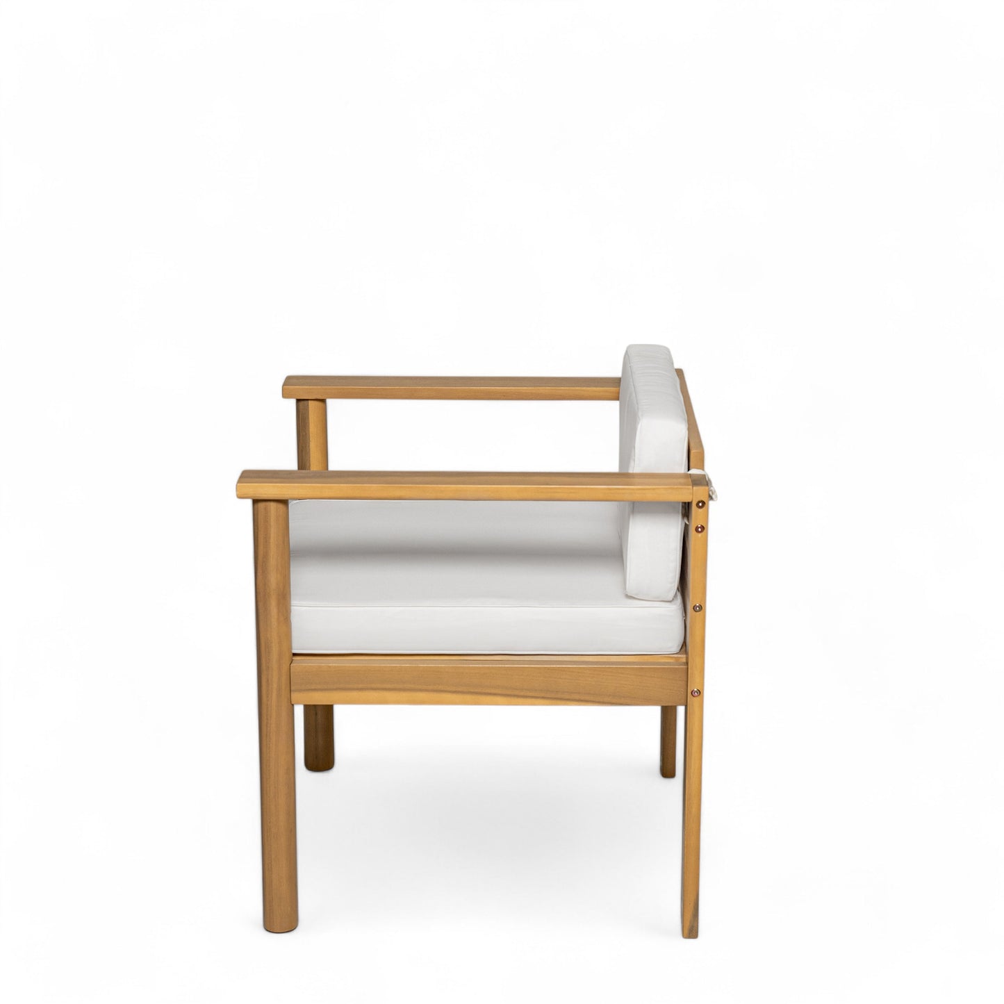 Patio Set Rectangle Light Teak with Removable Cushions for 6 72.8 Inch Table