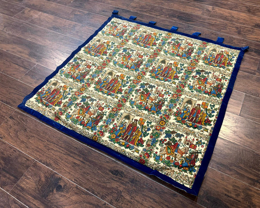 Vintage European Tapestry 4x4, Medievel Design