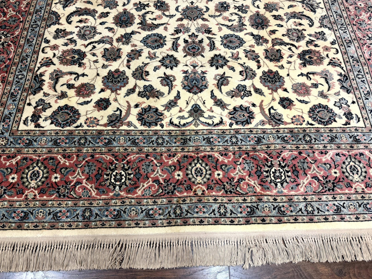 Karastan Rug 8.8 x 12, Ivory Rose Kashan #768, Wool Pile Karastan Carpet, Original 700 Series, Rare, Discontinued, Vintage