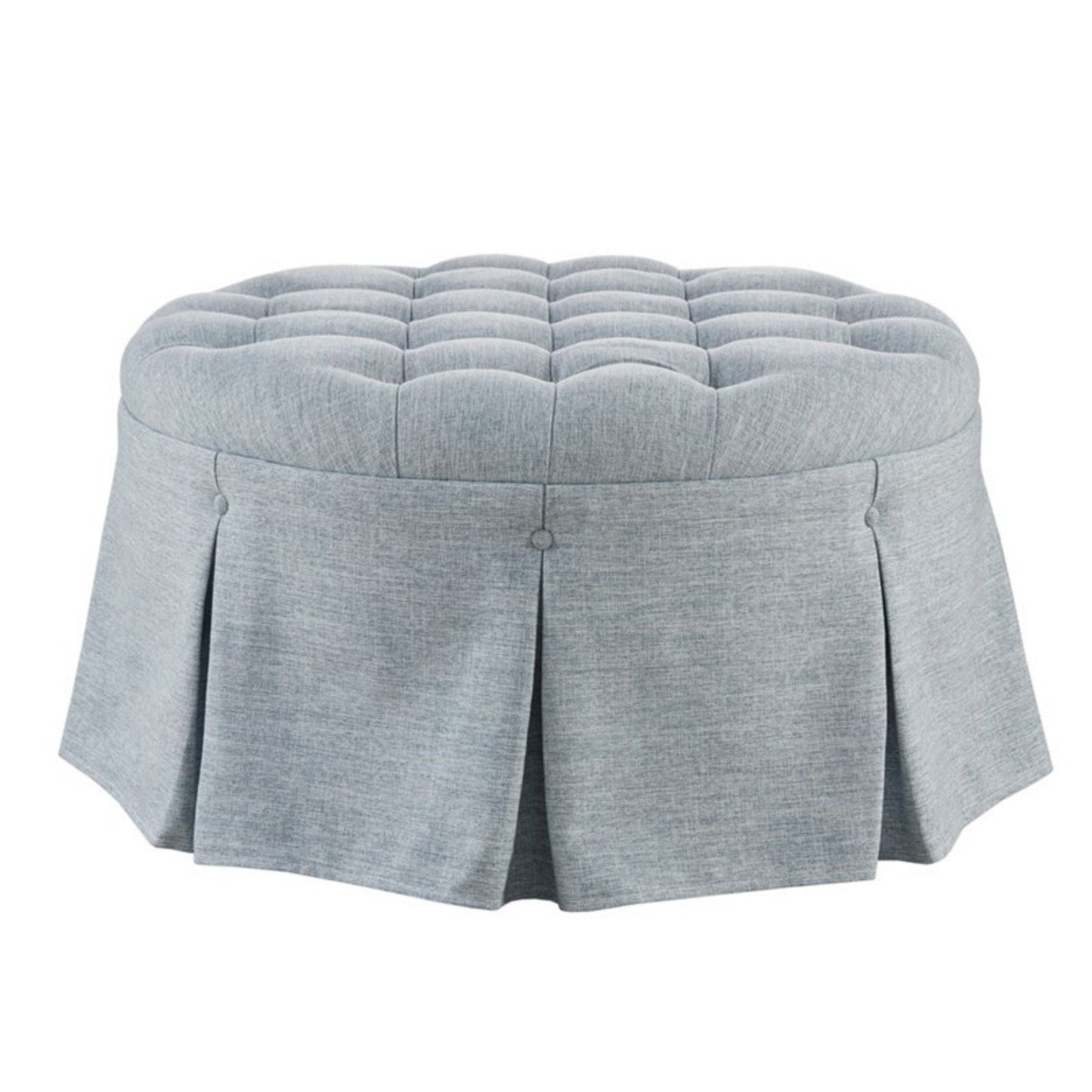 The Wainscott Tufted Skirted Round Cocktail Ottoman